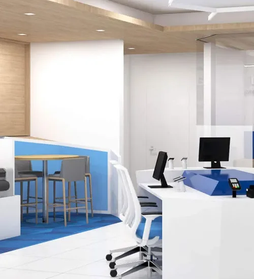 Financial office counters