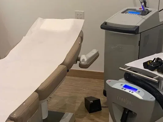Treatment room prepared for the morning