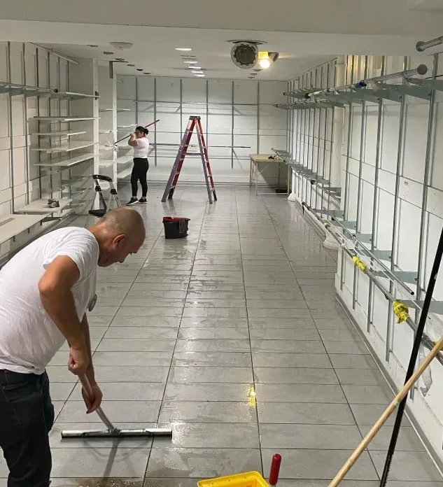 Cleaning a newly finished space